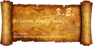 Kriston Eugénia névjegykártya